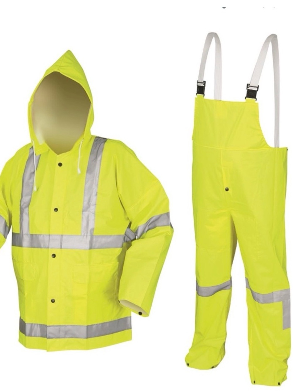MCR Safety /River City Luminator Series Class 3 Hi-Vis Rain Suit 3 Piece Set NWT